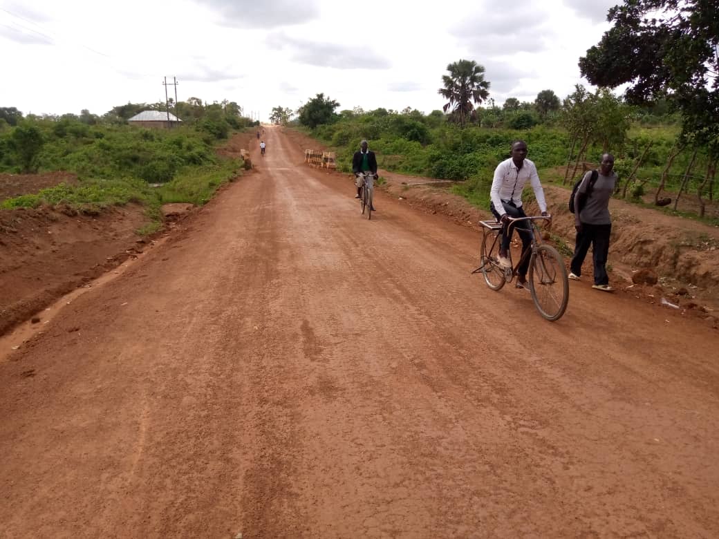 A road under construction in Kwania district